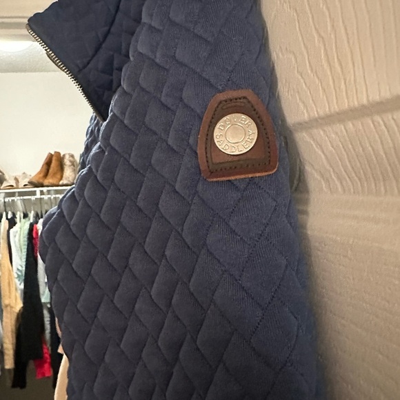 New Dover Saddlery Jordan Half-Zip Navy Quilted Sweatshirt Pullover- Retail $100 - Picture 6 of 9